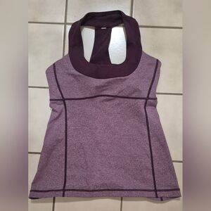 Lululemon Power Y Tank — Heathered Purple / Plum (Size 6)